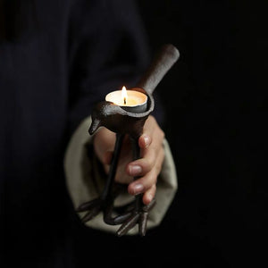 Birdy Iron Art candle holder
