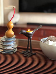 Birdy Iron Art candle holder