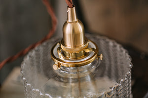 Japanese Retro Brass Glass Chandelier