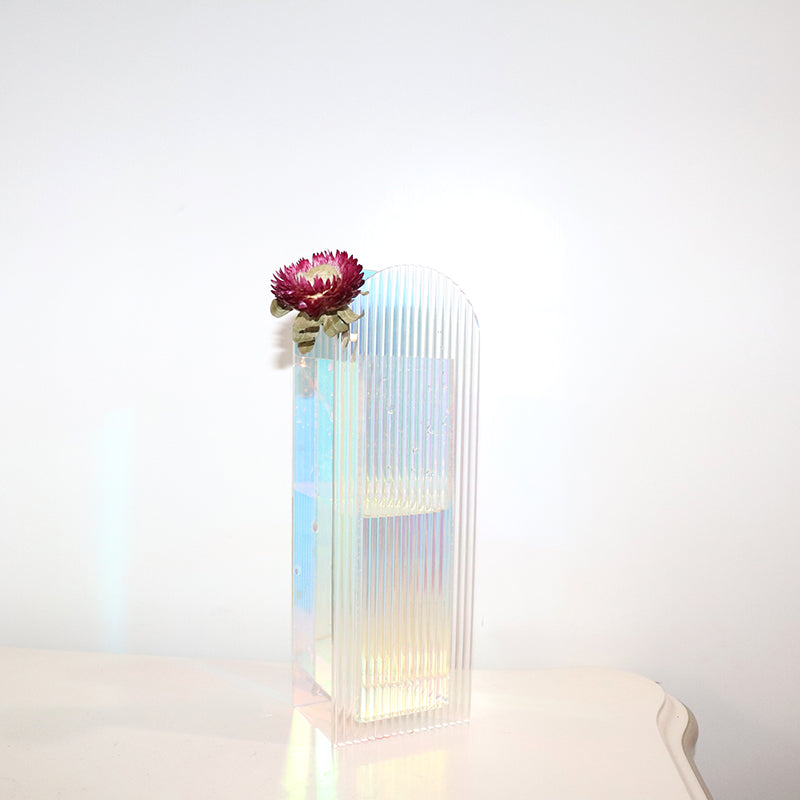 Corrugated flower acrylic vase