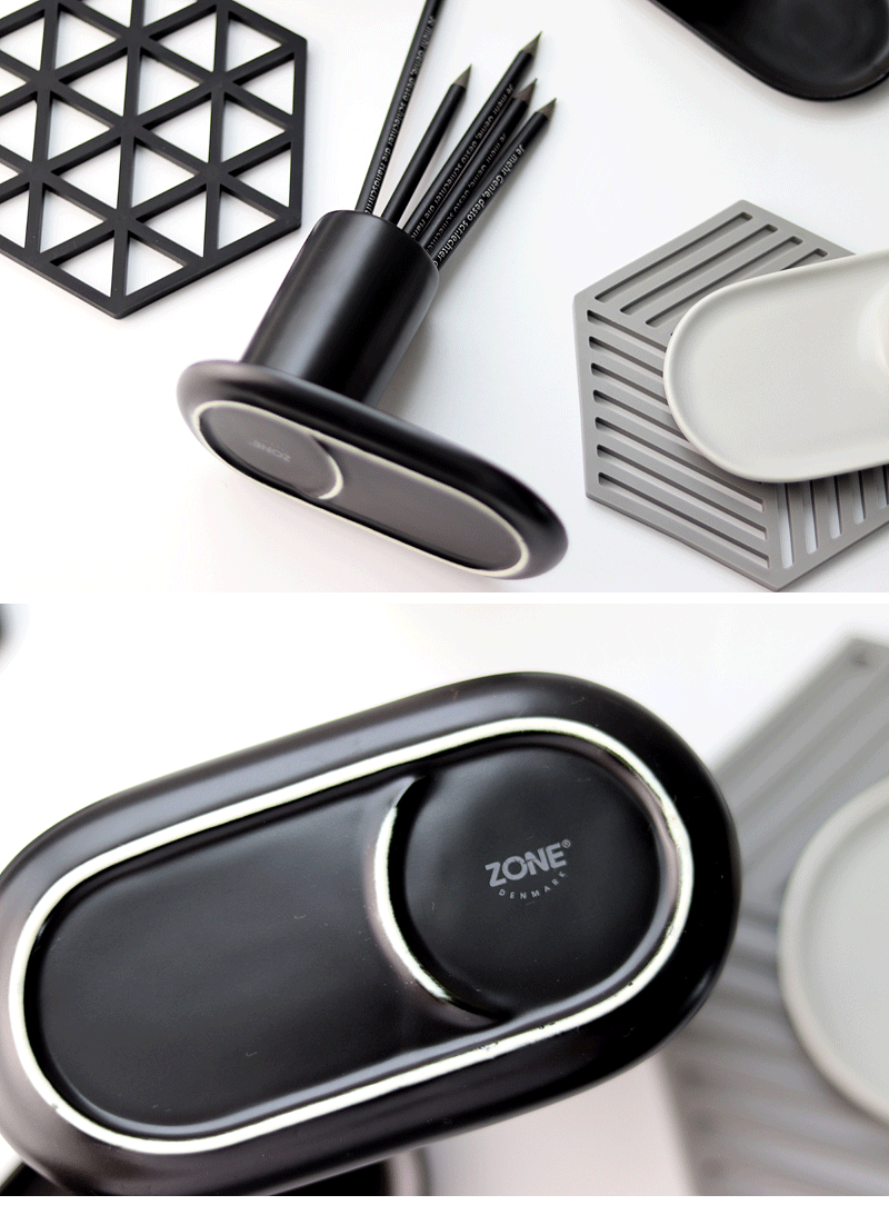 Black Ceramic Pencil Holder