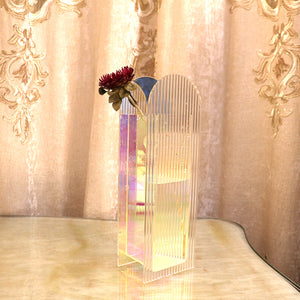 Corrugated flower acrylic vase