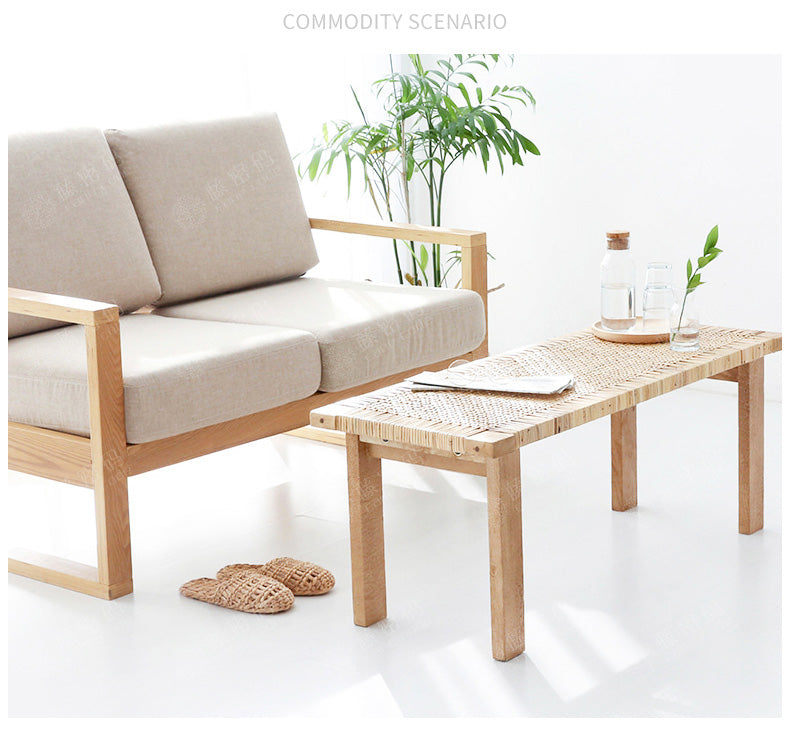 Handmade Plant Rattan Bench