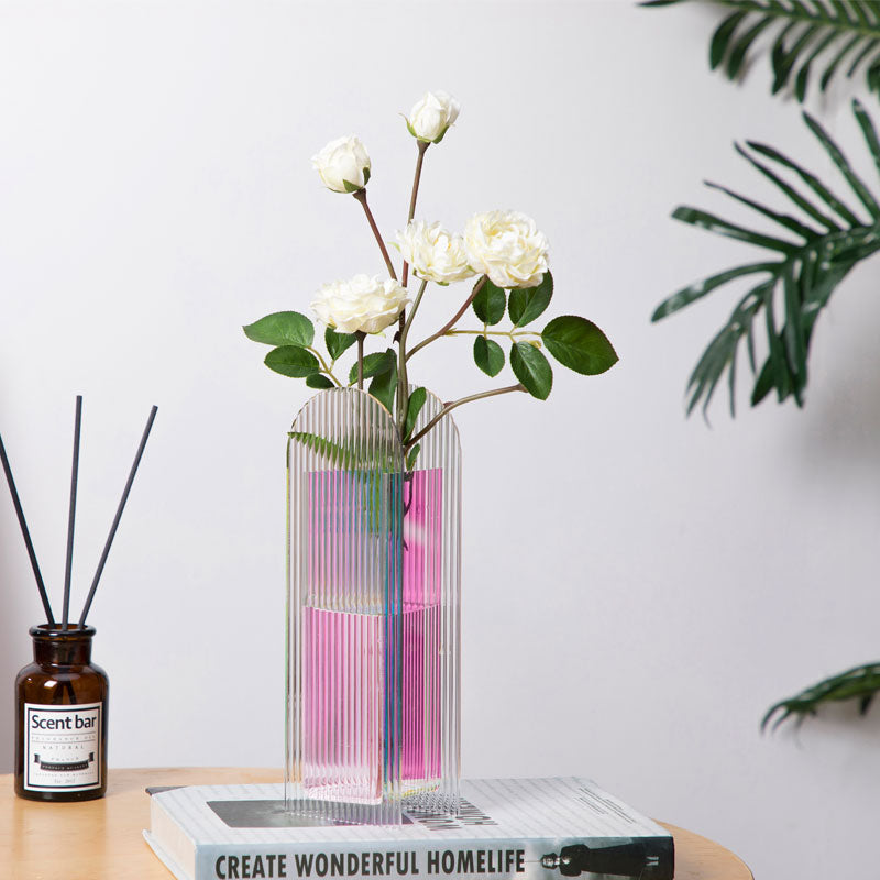 Corrugated flower acrylic vase