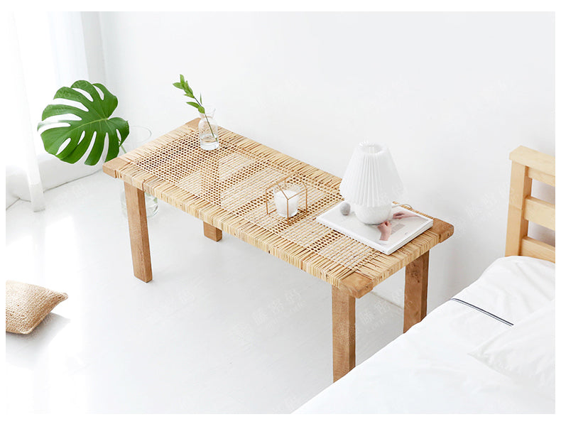 Handmade Plant Rattan Bench
