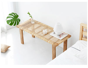 Handmade Plant Rattan Bench