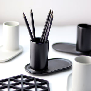 Black Ceramic Pencil Holder