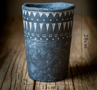 African elements vintage Flower Pot