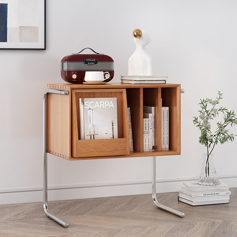 Solid Wood Book Rack with Sliding Panel – D Capsule