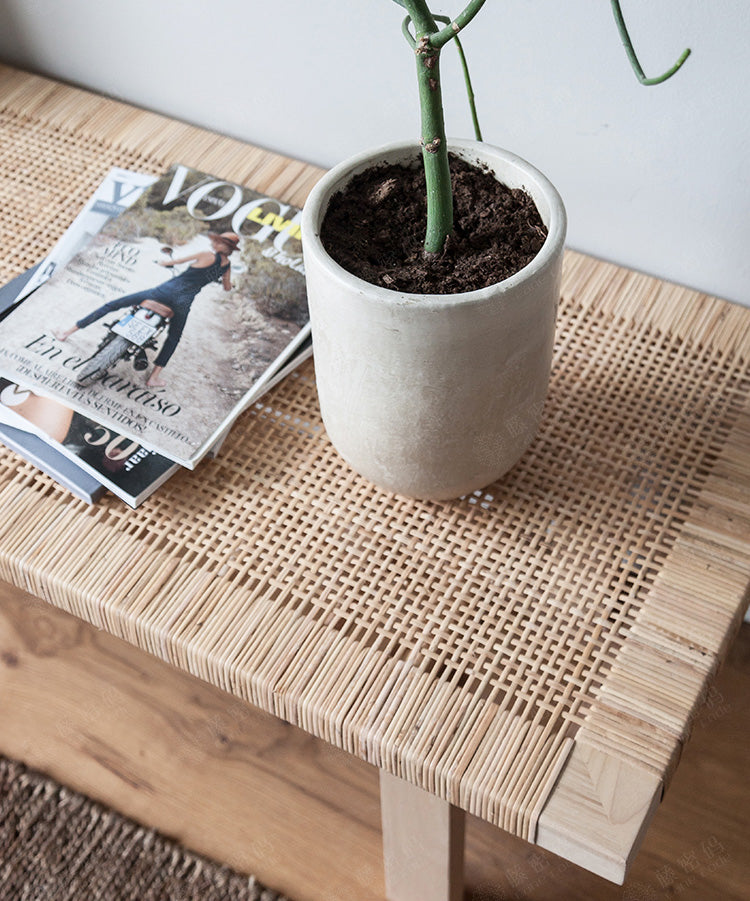 Handmade Plant Rattan Bench